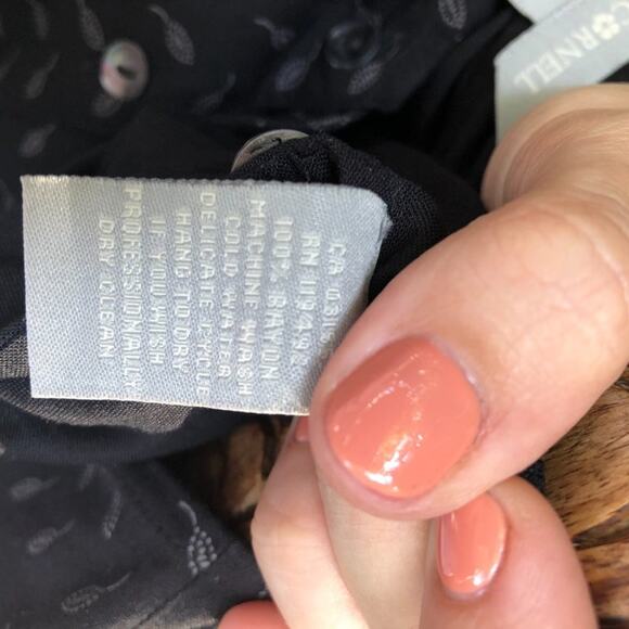 April Cornell Shell Button Front Leaf Print Tie Waist Jumpsuit - Picture 9 of 10